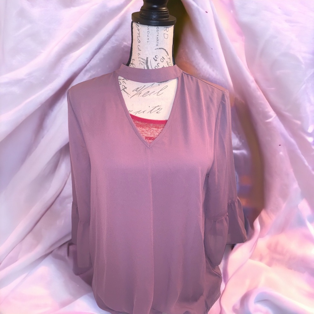 Old Navy Tempted Lavender Lilac Statement Sleeve Classy Blouse